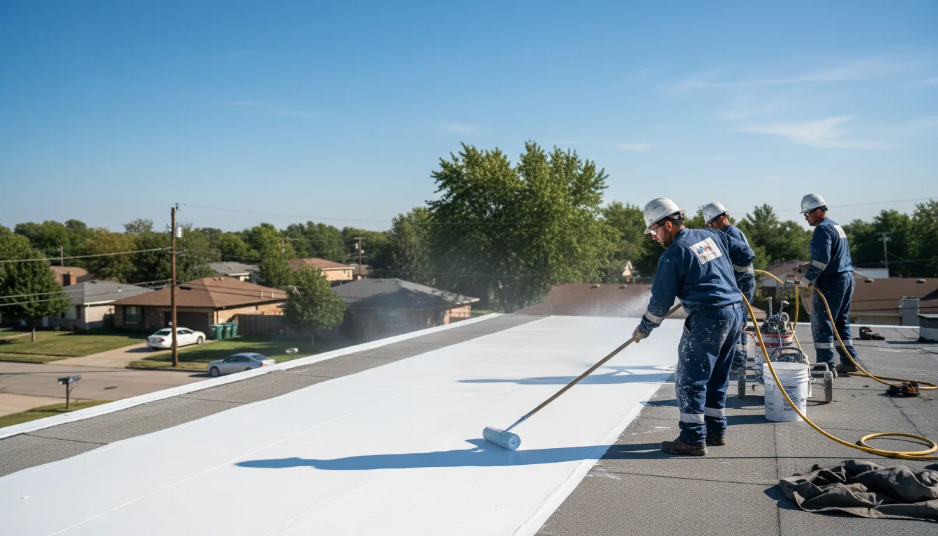 Commercial roof coating in Crete, IL near me